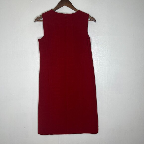 Lafayette 148 Women's Red Sleeveless Sheath Dress Size 2 - Picture 8 of 10
